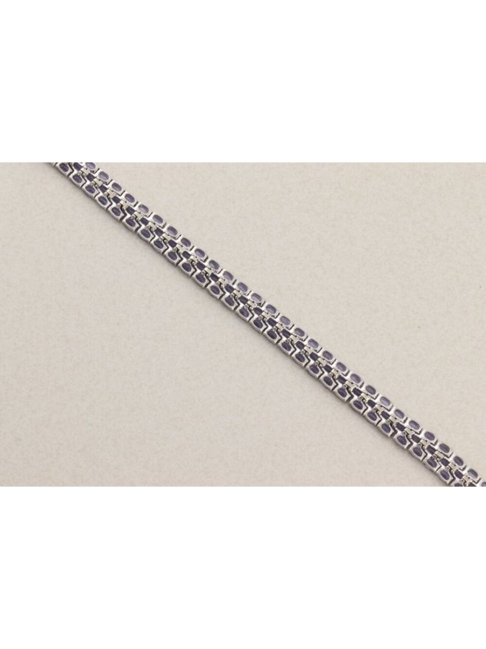 Sterling Silver 20 Carat Natural Tanzanite 3 Row Tennis Bracelet 7 1/4" inch - Picture 7 of 8